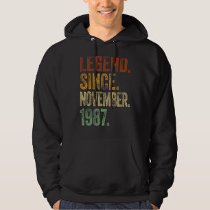 Sudadera Retro 1987 Nacimiento Noviembre Leyenda desde 1987