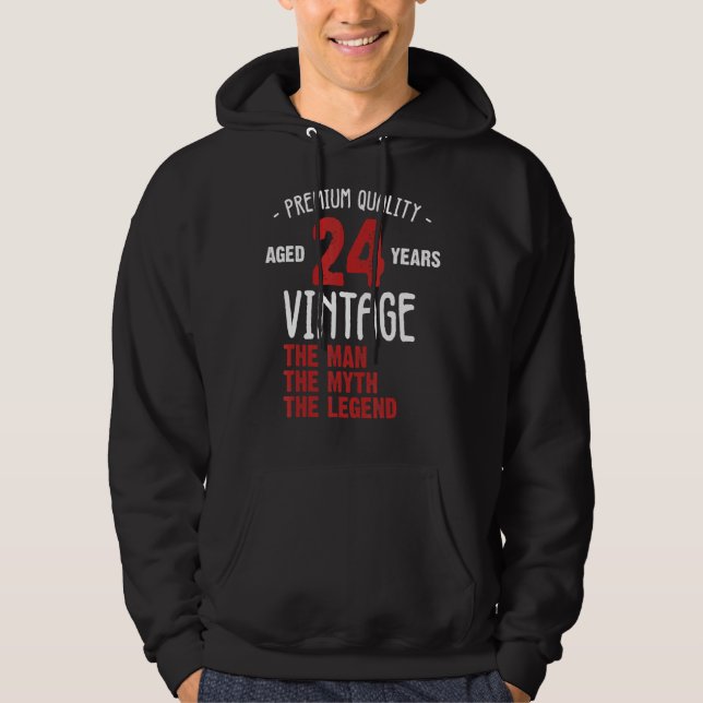 Sudadera Retro 24º Aniversario del cumpleaños El hombre el  (Anverso)