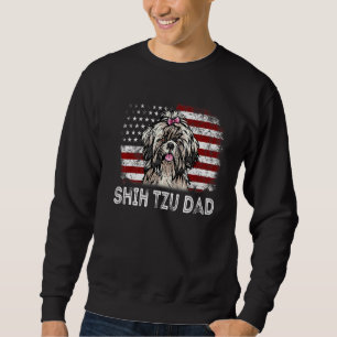 Sudadera Retro 4 De Julio Shih Tzu Vintage American F