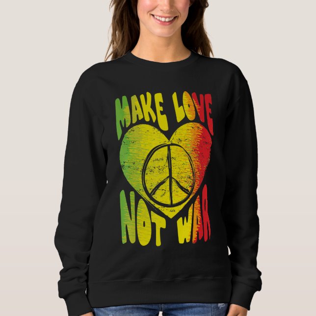 Sudadera Retro 60 años 70 Paz psicodélica amor Hippie Funky (Anverso)