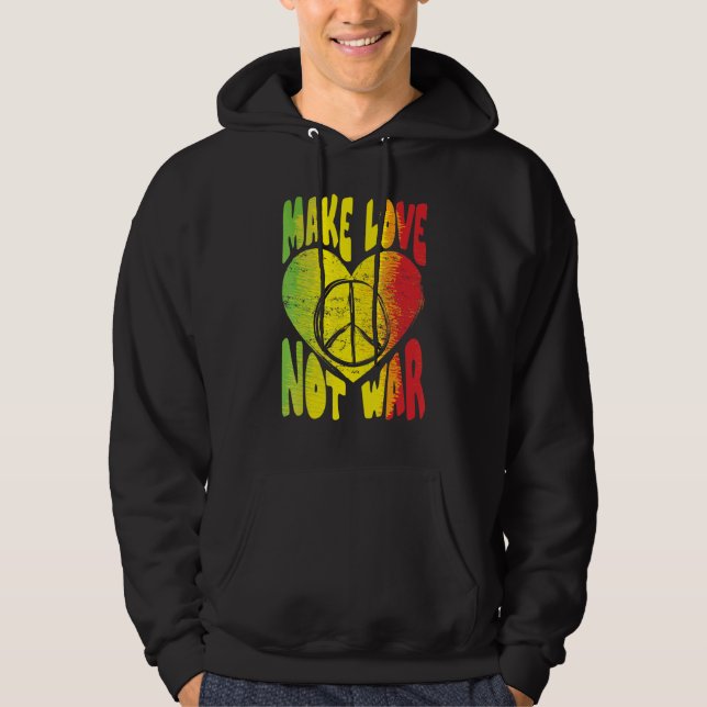 Sudadera Retro 60 años 70 Paz psicodélica amor Hippie Funky (Anverso)