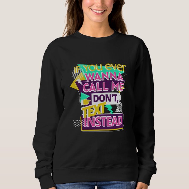 Sudadera Retro 70s Call Me Dont Text Groovy Boho Hippie Pos (Anverso)