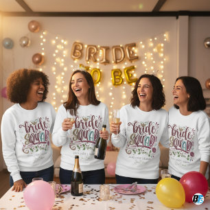 Sudadera Retro 70s Novia Squad Compañera de Novia Nombre De