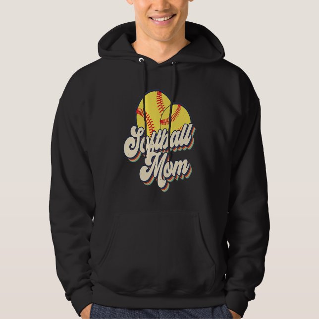 Sudadera Retro 70s Softball Mom Cute Player Mama Team Sport (Anverso)
