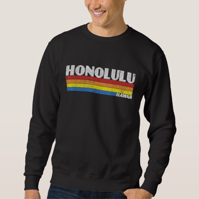 Sudadera Retro 80s Hawaii HI Souvenir Honolulu (Anverso)