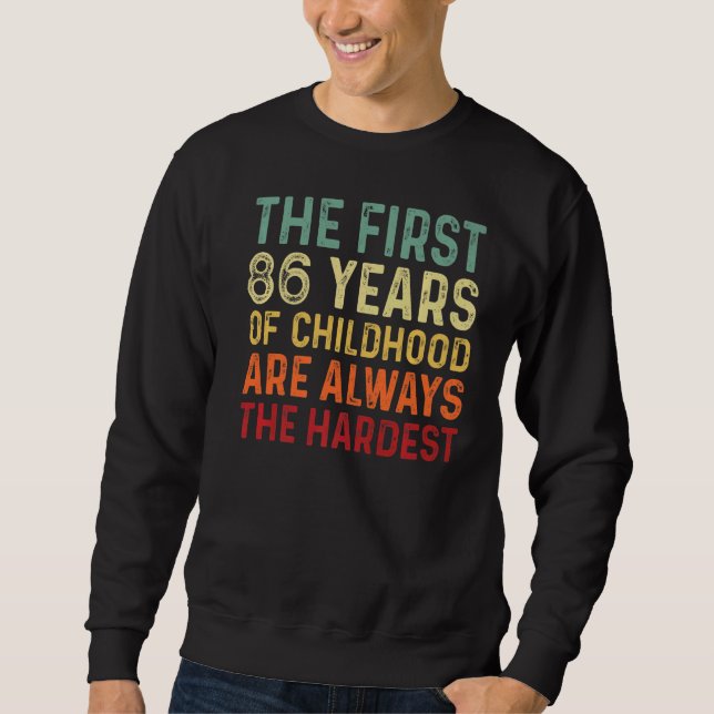 Sudadera Retro 86 años Hombres de edad diciendo 86º cumplea (Anverso)