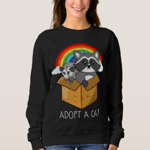 Sudadera Retro Adopta Un Gato Prohibido Gatos Raccoon Oposs