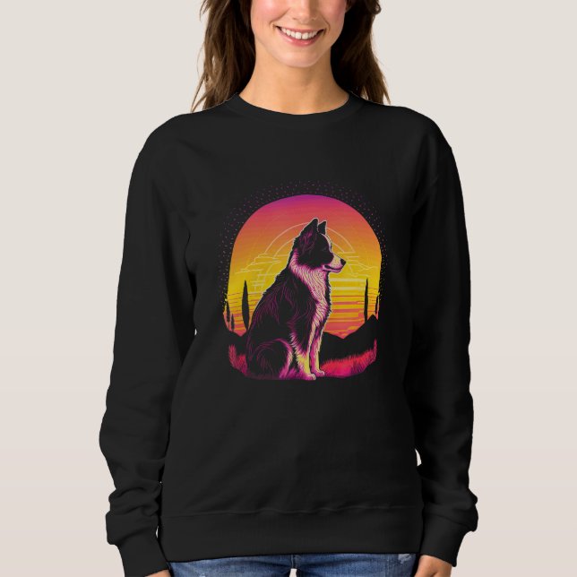 Sudadera Retro Aesthetic Border Collie dog (Anverso)