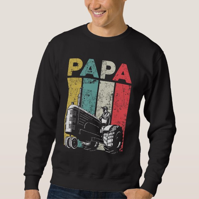 Sudadera Retro Agricultura Papa Tractores Padre Agricultor (Anverso)
