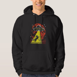 Sudadera Retro Alien Beam UFO Cat Abducción Espacio Cosméri