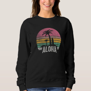 Sudadera Retro Aloha Hawaii Hawaii Isla Palm Beach Surf