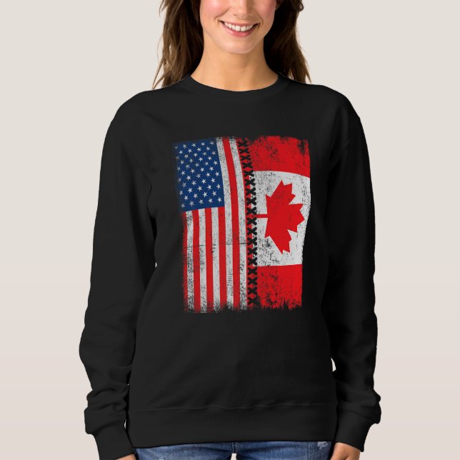 Sudadera Retro American Maple Leaf Bandera Canadiense Ameri (Anverso)