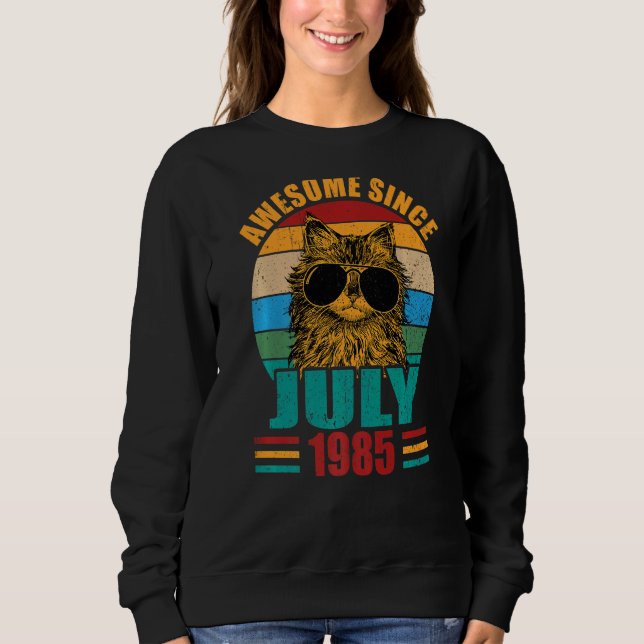 Sudadera Retro asombroso desde julio de 1985 37º cumpleaños (Anverso)