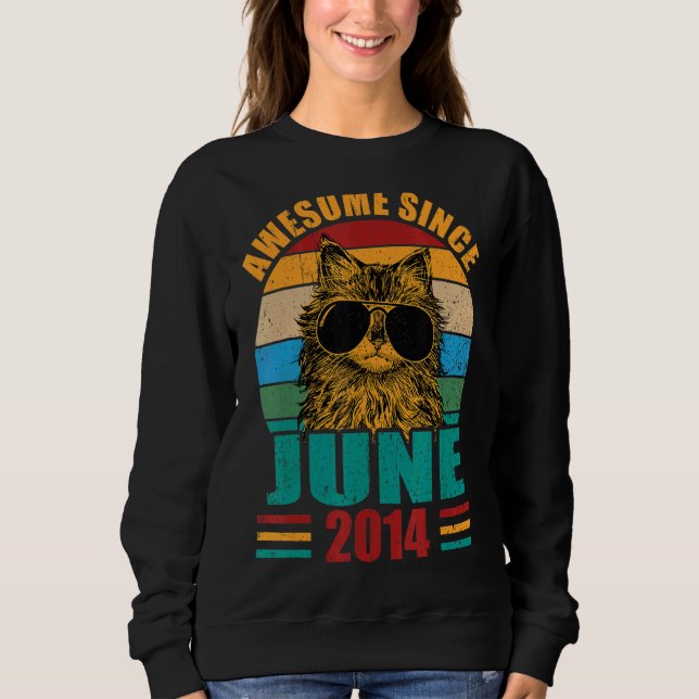 Sudadera Retro asombroso desde junio de 2014 8 años de cump (Anverso)