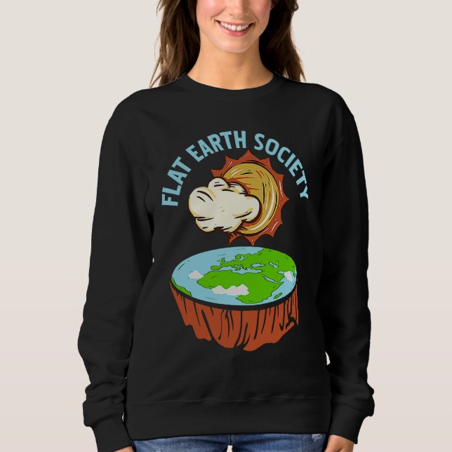 Sudadera Retro Awesome FLAT Earth Society Designs Present (Anverso)