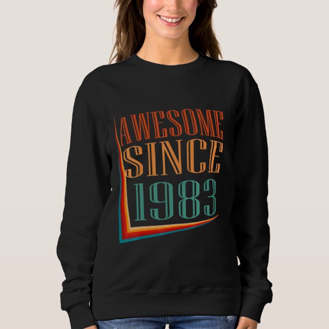 Sudadera Retro Awesome Since 1983 39th Birthday (Anverso)