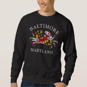 Sudadera Retro Baltimore Maryland Crab State Flag Vintage T