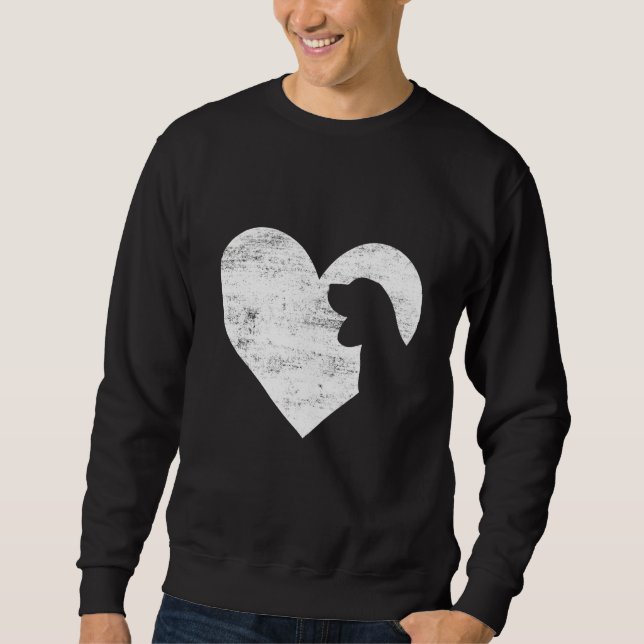 Sudadera Retro Beagle Dog Heart Valentine's Day Dog Lover (Anverso)