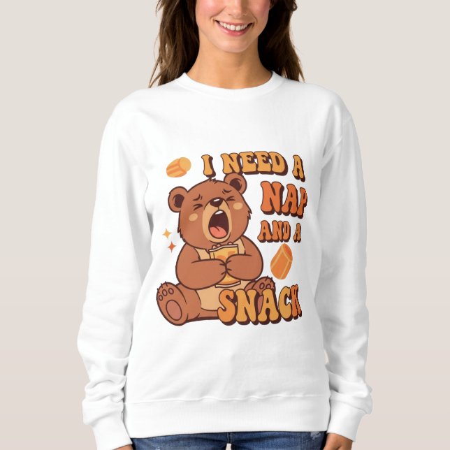 Sudadera Retro Bear Nap and Snack Women’s Sweatshirt (Anverso)