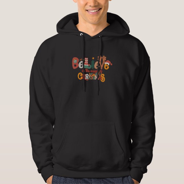 Sudadera Retro Believe in the magic of Christmas Santa Rein (Anverso)