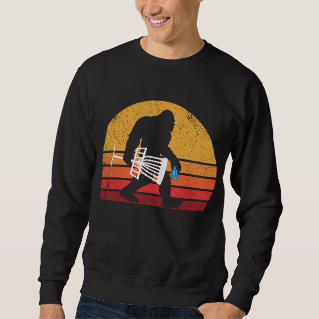 Sudadera Retro Bigfoot Disk Golf Ochenta Sasquatch Disk Go (Anverso)