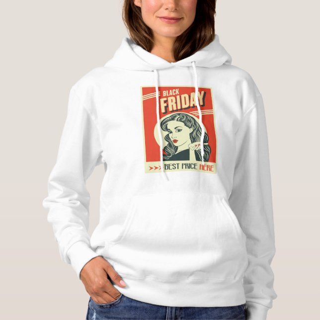 Sudadera Retro Black Friday Pop Art Pin-Up Girl (Anverso)