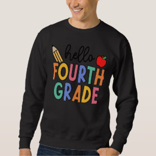 Sudadera Retro Boho Hola Cuarto Grado 4º Grader De Vuelta A