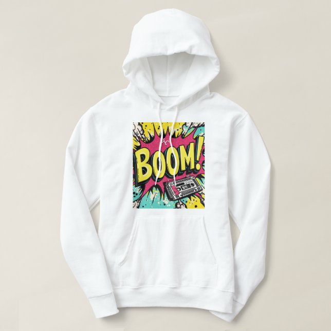 Sudadera Retro Boombox Blast (Diseño del anverso)