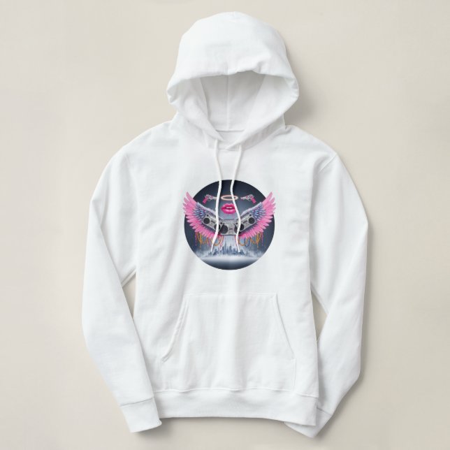 Sudadera Retro Boombox Wings Hoodie 💖 🎧 (Diseño del anverso)