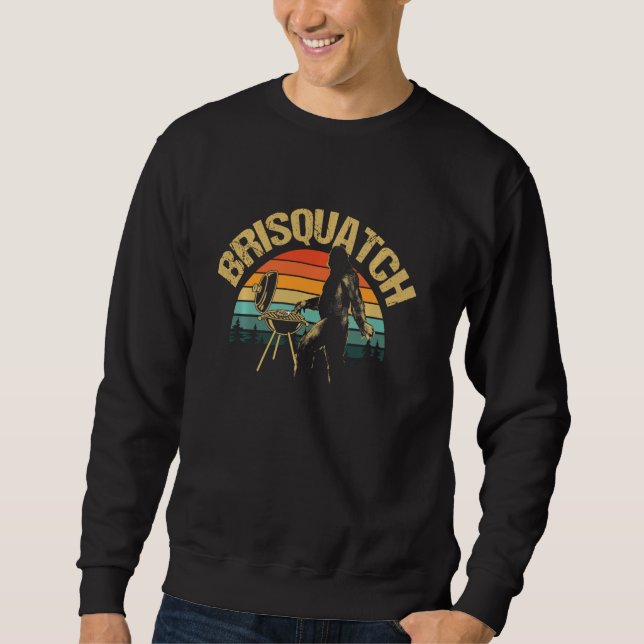 Sudadera Retro Brisquatch Bigfoot Funny Beef Grill B (Anverso)
