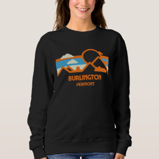 Sudadera Retro Burlington Vermont Mountain Range Sunset