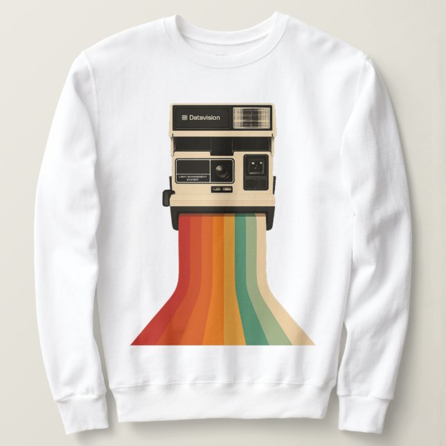 Sudadera Retro Camera with Rainbow Print (Anverso del diseño)