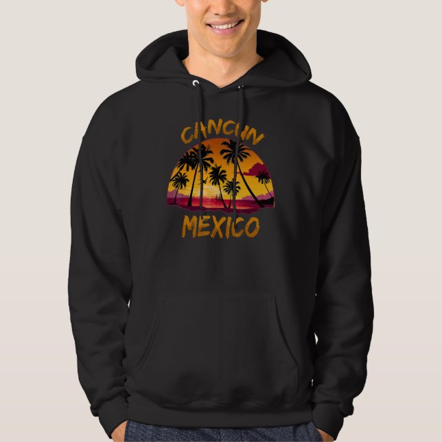 Sudadera Retro Cancún Mexico Beach Summer Tropical Souvenir (Anverso)