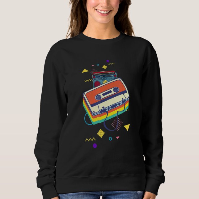 Sudadera Retro cassette and stereo system for 80s and 90s (Anverso)