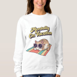 Sudadera Retro Cat Vacation Brain Women’s Sweatshirt