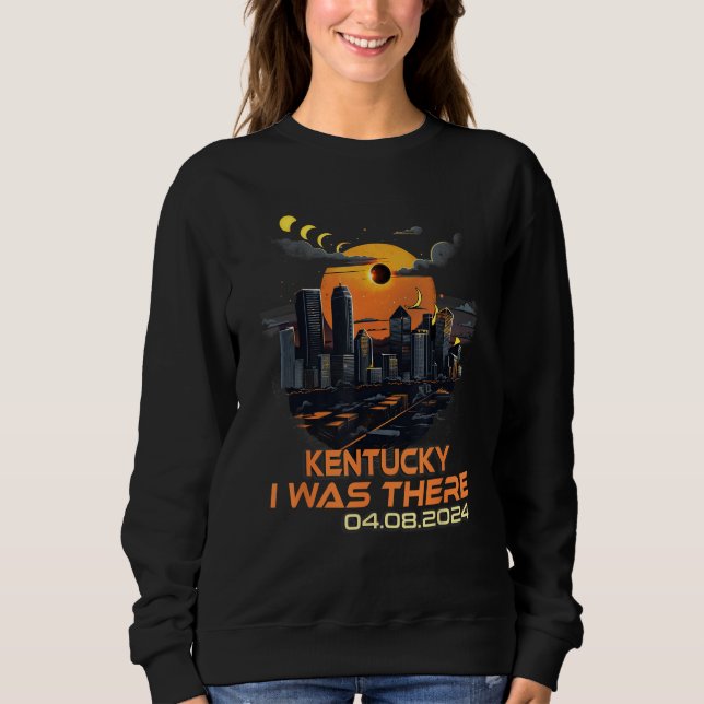 Sudadera Retro Cityscape Total Solar Eclipse 2024 Kentucky (Anverso)