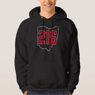 Sudadera Retro Cleveland 216 Código de área Ohio Esbozo de 