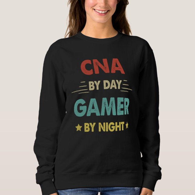 Sudadera Retro Cna By Day Gamer By Night (Anverso)