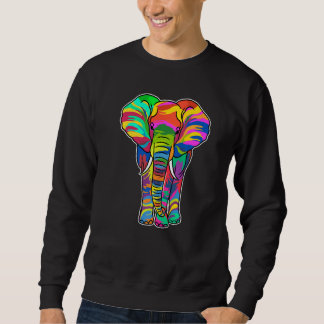 Sudadera Retro colorido de elefante Splash