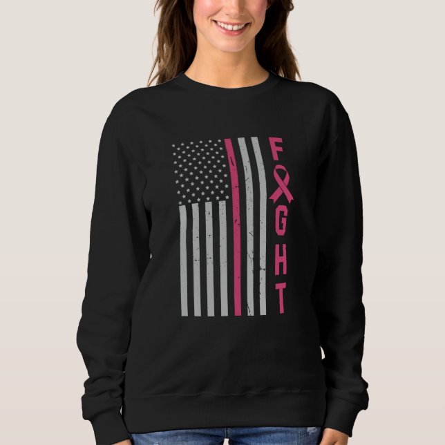 Sudadera Retro Combate Conciencia sobre el Cáncer de Mama c (Anverso)