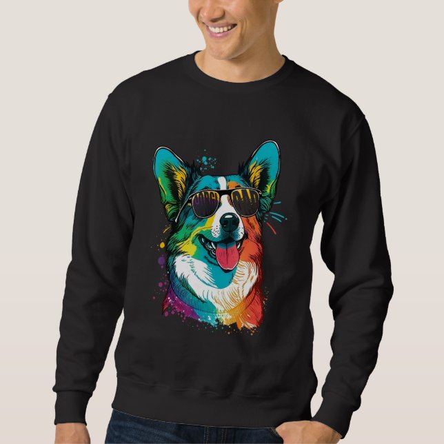 Sudadera Retro Corgi Dad  Dog Owner Pet Welsh Corgi Fathers (Anverso)