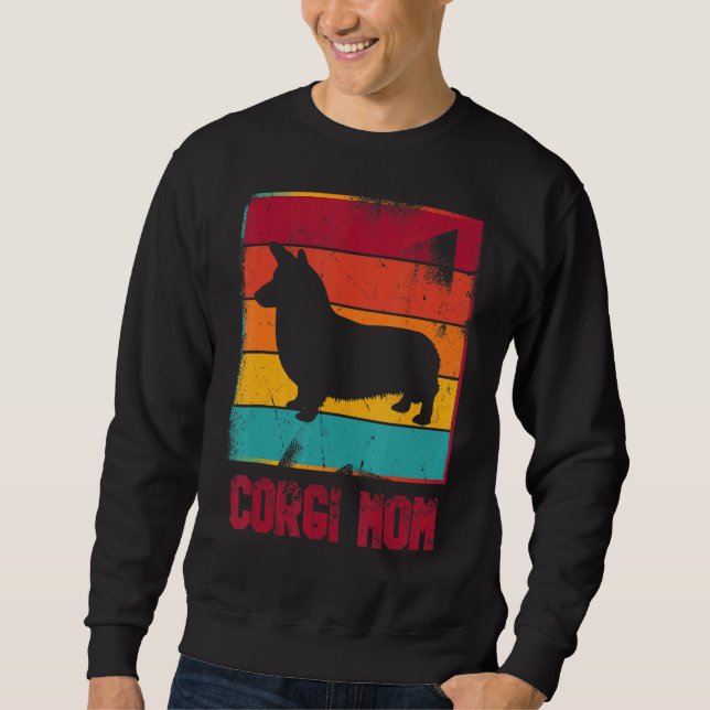 Sudadera Retro Corgi Madre Dueña Madre Mascota Mamá Perro (Anverso)