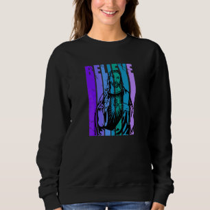 Sudadera Retro Creer Jesús Cristiano Católico W