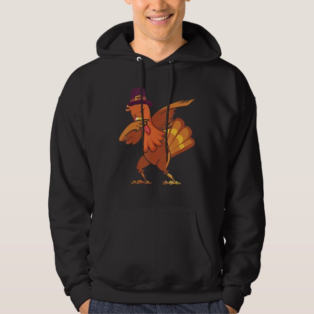Sudadera Retro Dabbing Turkey Family Matching Thanksgiving  (Anverso)