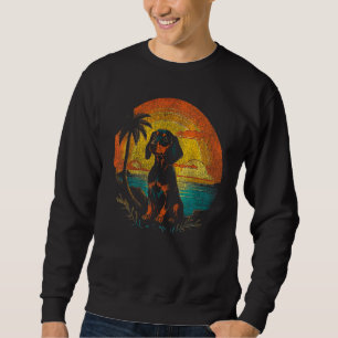 Sudadera Retro Dachshund Vintage años 80 Sunset Wiener Dog 