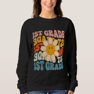 Sudadera Retro Daisy Groovy Colorido Primera Profesora de 1