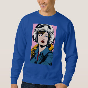 Sudadera Retro de arte pop en camiseta gráfica de casco