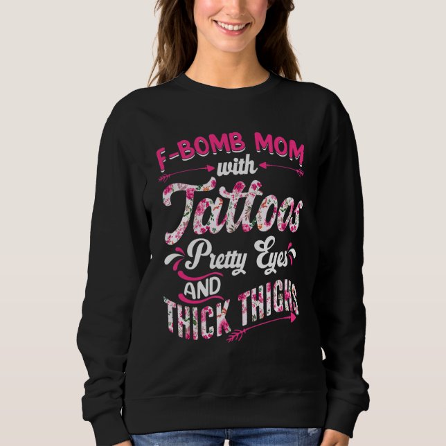 Sudadera Retro De Bombardear A Mamá Con Los Ojos Y Tatuajes (Anverso)