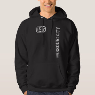 Sudadera Retro de cosecha del código de área 346 de Missour