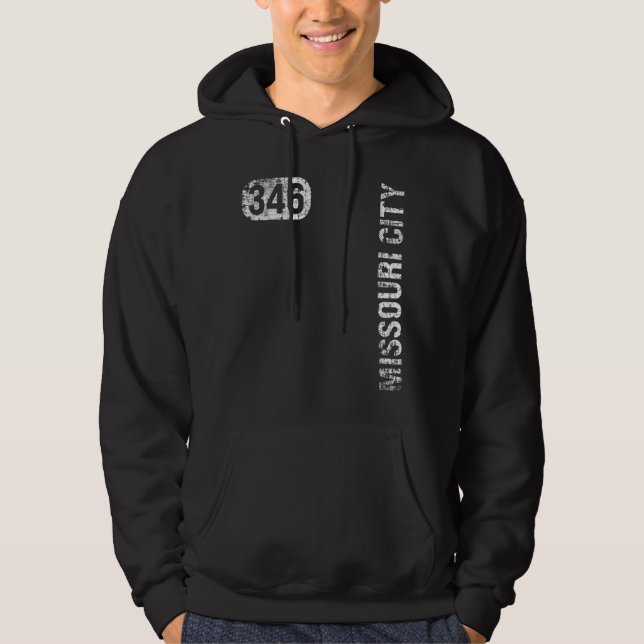 Sudadera Retro de cosecha del código de área 346 de Missour (Anverso)